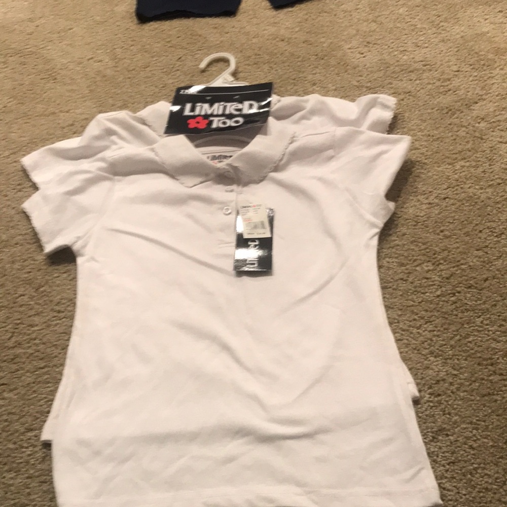 Limited Too Size 7/8 white polo